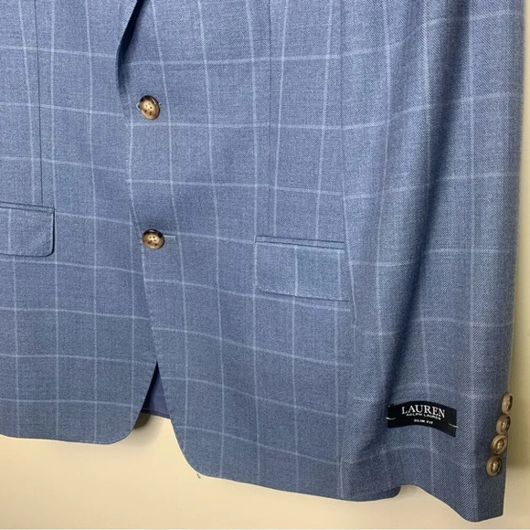 Lauren Ralph Lauren Wool Silk Blend Blue Contemporary Blazer Size 39R - Picture 2 of 14
